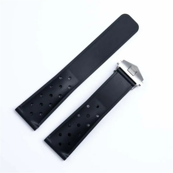 WANGQ 22mm Breathable Silicone Watchband Fit For TAG Heuer F1 Fit For CAZ201 WAZ2113 CAZ1010 Watch Strap Soft Rubber Bracelet And Folding Buckle