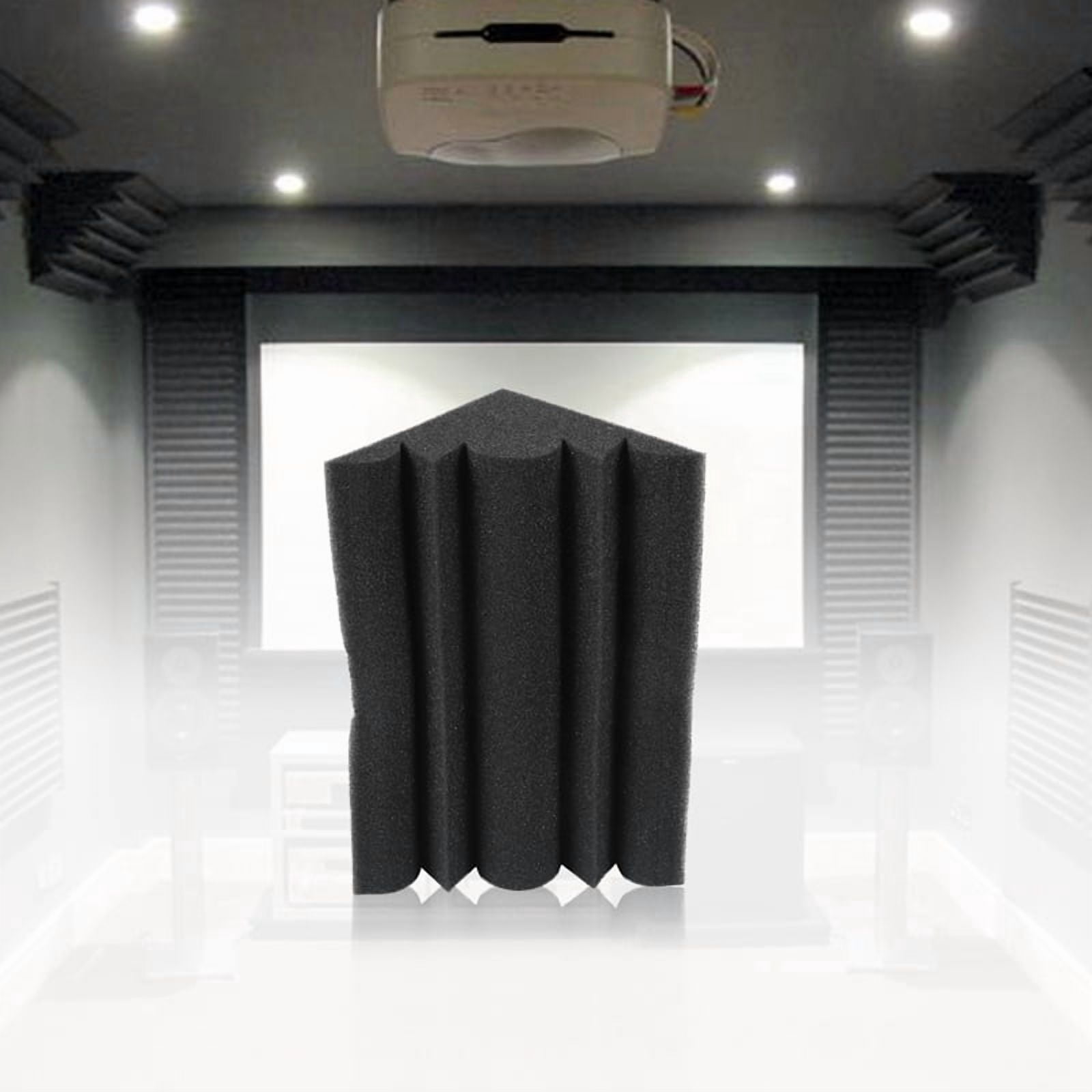 16 Pcs Corner Bass Trap Acoustic Panel Studio Sound Absorption Foam 12x12x24cm,16 * pcs Acoustic Foams,black