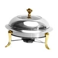 thumbnail image 4 of Stainless Steel Chafing Dish Food Warming Tray for Barbecue, Camping, Trips gold 18cm, 4 of 8