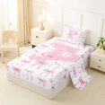 thumbnail image 2 of Manfei Letter P Monogrammed Twin Sheet Sets For Girls,Lovely Bowknot Bedding For Kids,3 Pieces, 2 of 6