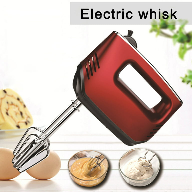 Musment 5-Speed Electric Hand Mixer, Beaters, Whisk, Red