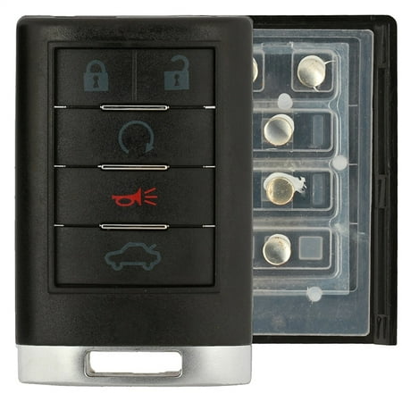 KeylessOption Just The Case Keyless Entry Remote Key Fob Shell OUC6000066 3BTN for 2008-2013 Cadillac CTS SRX STS