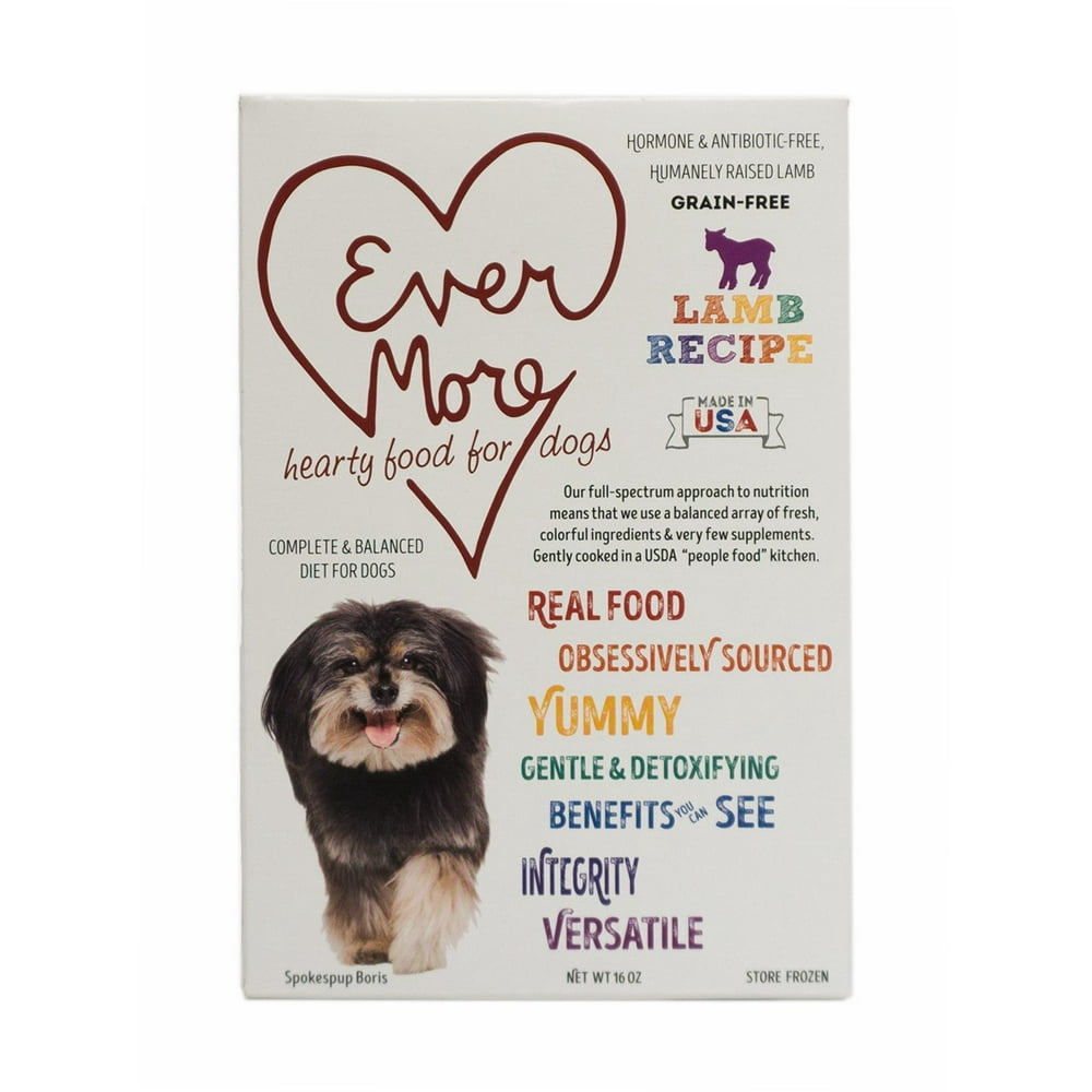 Evermore Pet Food Hearty Food for Dogs Grain Free Lamb Recipe Frozen