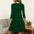 thumbnail image 4 of gakvbuo Summer Dress For Women Mini Dress Tunic Dress Womens Solid Color Round Neck 3/4 Sleeve Loose Mid Calf Nightgown, 4 of 8