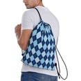 thumbnail image 2 of Bingfone Blue Squares Drawstrings Backpacks Bags for Men Women Gym Drawstrings Bag-Medium, 2 of 8