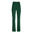 thumbnail image 6 of Travel Outfits Women Airport Women's Daily Solid Color High Waisted Elastic Suit Casual Straight Leg Pants Casual Pants for Women plus Size with Pockets Women's Fancy Clothes for Teens Green 2XL, 6 of 7