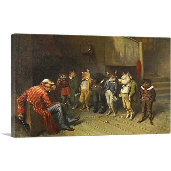 ARTCANVAS School Rules 1887 Canvas Art Print by William Holbrook Beard - Size: 26" x 18" (0.75" Deep)
