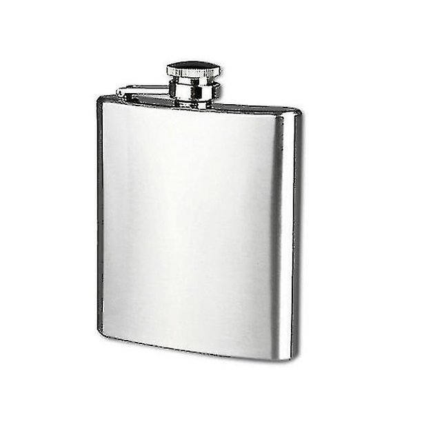 Frasco de cadera de bolsillo de acero inoxidable de 7 onzas con tapón de rosca para licor de whisky y alcohol
