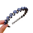 thumbnail image 1 of Flmtop Femmes Bandeau Vague Strass Coiffe Coréen Style Bonne Élasticité Cerceau de Cheveux pour la Datation, 1 of 10