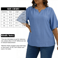 thumbnail image 6 of Oryer Womens Plus Size Tops V Neck 3/4 Bell Sleeve Womens Blouse, Trendy Tunic Summer Shirts for Women 1X-5X, 6 of 7