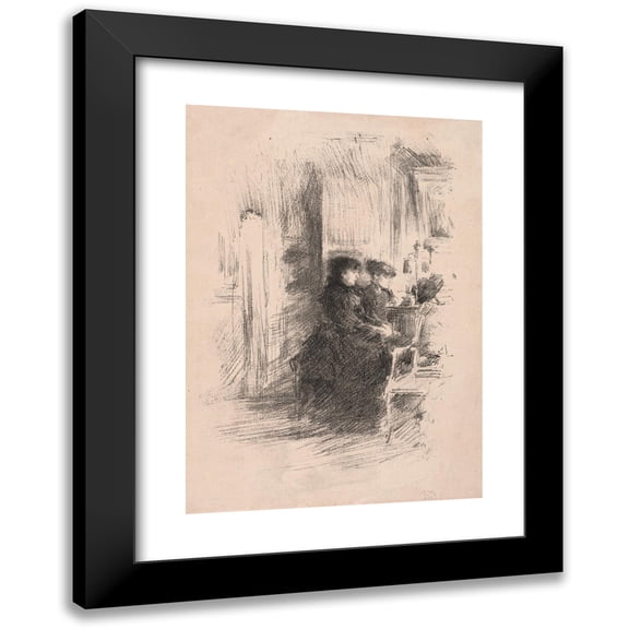 James Abbott McNeill Whistler 11x14 Black Modern Framed Museum Art Print Titled - The Duet (1894)