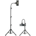 thumbnail image 1 of Support de Trépied de Téléphone Ajustable, Support de Trépied en Métal Robuste de 21,7 à 57,1 Pouces, Bras à Col de Cygne Flexible et Flexible pour Téléphone Intelligent Téléphone Cellulaire, 1 of 6