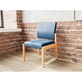 thumbnail image 2 of Pemberly Row Waiting Reception Armless Guest Chair Wood Frame in Blue, 2 of 5
