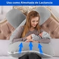 thumbnail image 3 of EMAGIE Almohada Embarazo - Almohada para Embarazada C&oacute;modos y Transpirables Almohada de Embarazo con Relleno de Algod&oacute;n Almohada Corporal para Embarazadas Regalo para Maternidad, 3 of 7