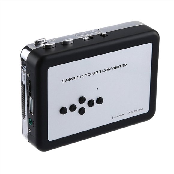 Ezcap231 Cassette Tape Music Audio Player to MP3 Converter USB Cassette Player Capture Recorder to USB Flash Drive No PC,1 * Converter 1 * data cable,Black & White