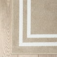 thumbnail image 3 of Washable Skid-Resistant Runner Rug, Border, Beige and White, 30" x 144", 3 of 9