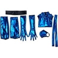 thumbnail image 6 of Mortal MK Kitana Female Sexy Blue Jumpsuit Kombat Suit with Mask Ninja Fighter Outfit, 6 of 7