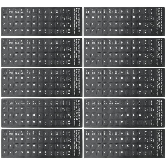 WORGEOUS Pegatina de teclado de 10 hojas Pegatina de lingüística de letra de teclado español