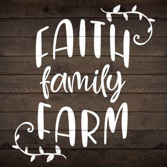 Faith Family Farm Rustic Looking Inspiration Farmhouse Wood Sign Wall Décor 12 x 12 Wood Sign B3-12120061030