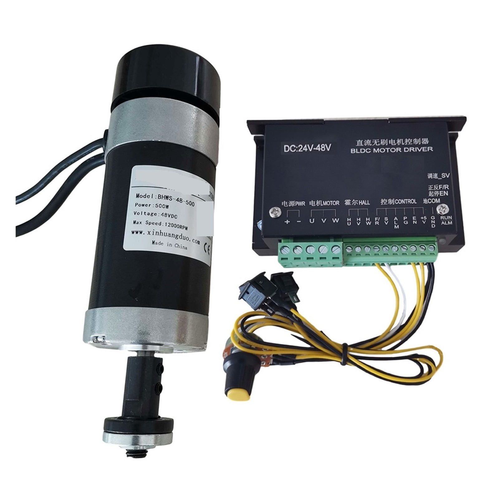 48v 500W Angle Grinder Brushless Spindle Motor+57MM Clamp With Screws+ 48V Brushless Motor Driver+48VDC 10.5A Power Supply ,Easy to Install