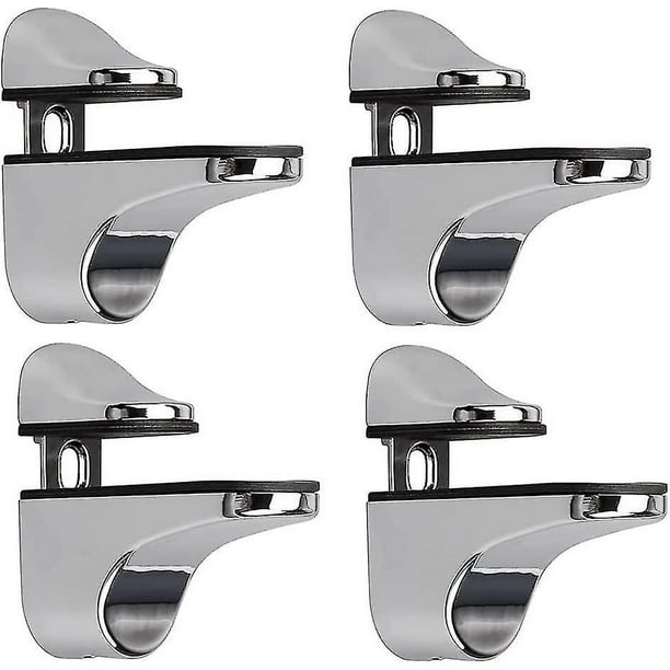 Soporte para estante de vidrio ajustable, 4 piezas de soporte para estante de vidrio, abrazadera para vidrio montada en la pared, soporte para estante de vidrio, para estante de vidrio