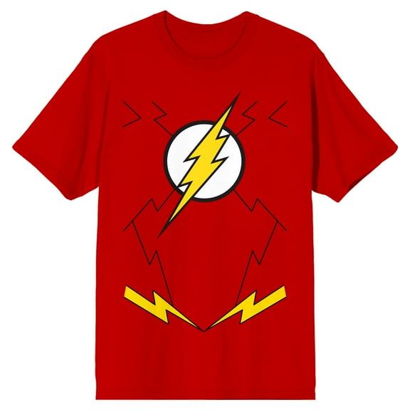 Justice League Flash Crest Men's Red T-shirt-Large