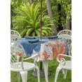 thumbnail image 3 of Outdoor Tablecloth with Umbrella Hole for Patio/Picnic/Party/Camping, Sea Turtle Coastal Waterproof Table Cloth Round Cover Washable, Summer Beach Coral Nautical Blue Wood (Dia 54"), 3 of 8