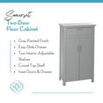 thumbnail image 5 of RiverRidge Somerset 2-Door Bathroom Laundry Storage Cabinet with Adjustable Shelf - Gray, 5 of 12
