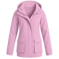 thumbnail image 6 of Xaqiouau Women Hooded Waterproof Mid Length Rain Jacket Casual Drawstring Windbreaker with Flap Pockets Lightweight Outdoor Coat, 6 of 6