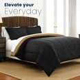 thumbnail image 3 of Martex 3-Piece Full/Queen Reversible Comforter Set | Super Soft Lightweight | Ebony/Khaki, 3 of 9