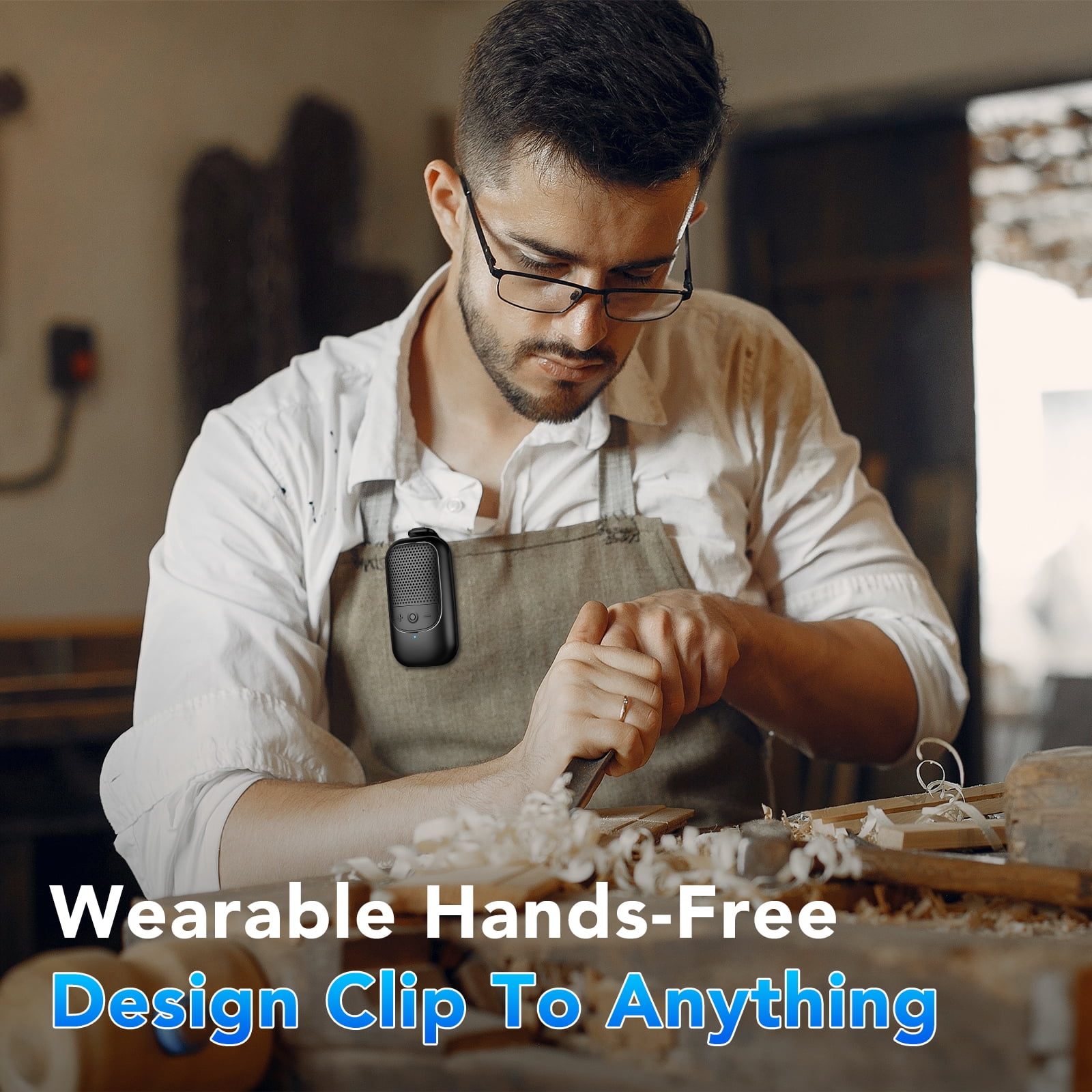 Wearable Bluetooth Speaker Clip-On Wireless Water-Resistant Mini Speaker
