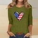thumbnail image 2 of Blusas para Mujeres Casual 3/4 Manga Cuello Redondo Impreso Suelto, Mujer 3/4 Manga Tops Y Blusas para Diario, 2 of 4