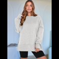 thumbnail image 4 of Sudaderas de Gran Tamaño para Mujer, Sudaderas con Capucha de Larga con Abertura para el Pulgar, Camisetas con Abertura Lateral, Tops Estilo Y2K Gris S, 4 of 10