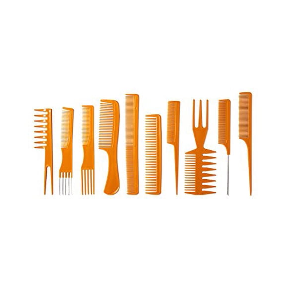 Donna Collection Smooth Finish Styling Combs, Tan, 10 Count
