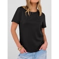 thumbnail image 3 of ANRABESS Summer T Shirts for Women, Round Neck Short Sleeve Tops for Women 2026 WrinkleFree Comfy Tshirt Basic Tee Casual Workout Tops Vacation Outfits Black XL, 3 of 11