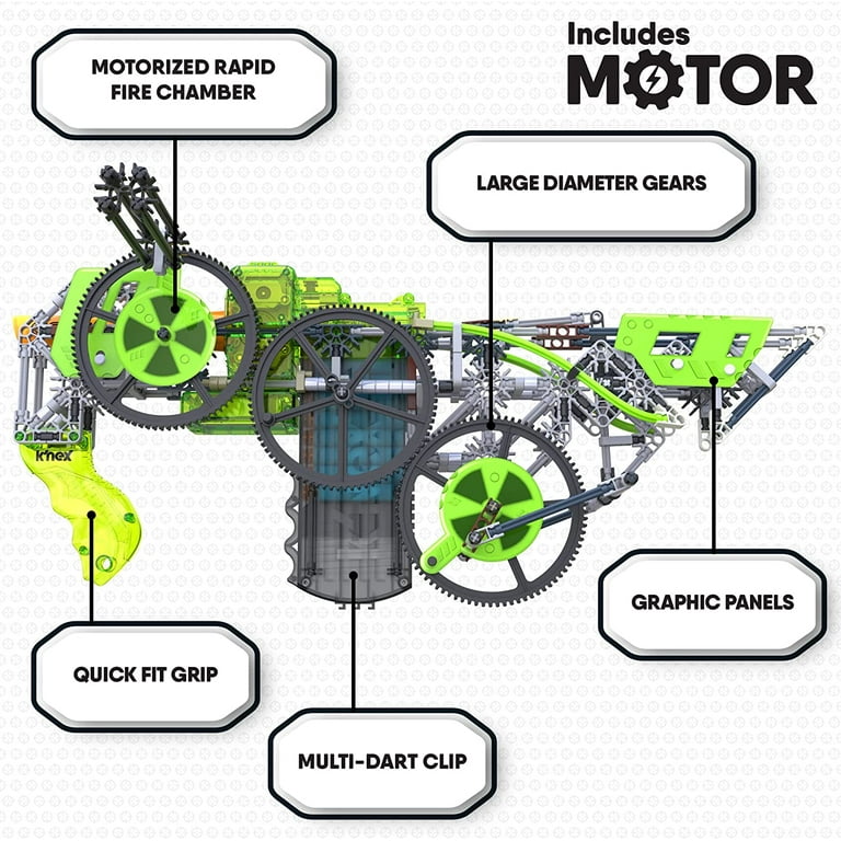 BROOKLYN　K k K'NEX Cyber-X C10 Crypto Crank with Motor - Blasts up to 60
