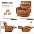 thumbnail image 5 of MCombo Large Lay Flat Dual Motor Power Recliner Chair, Infinite Position Sleep Recliner for Living Room, Faux Leather, Saddle Brown, 5 of 9