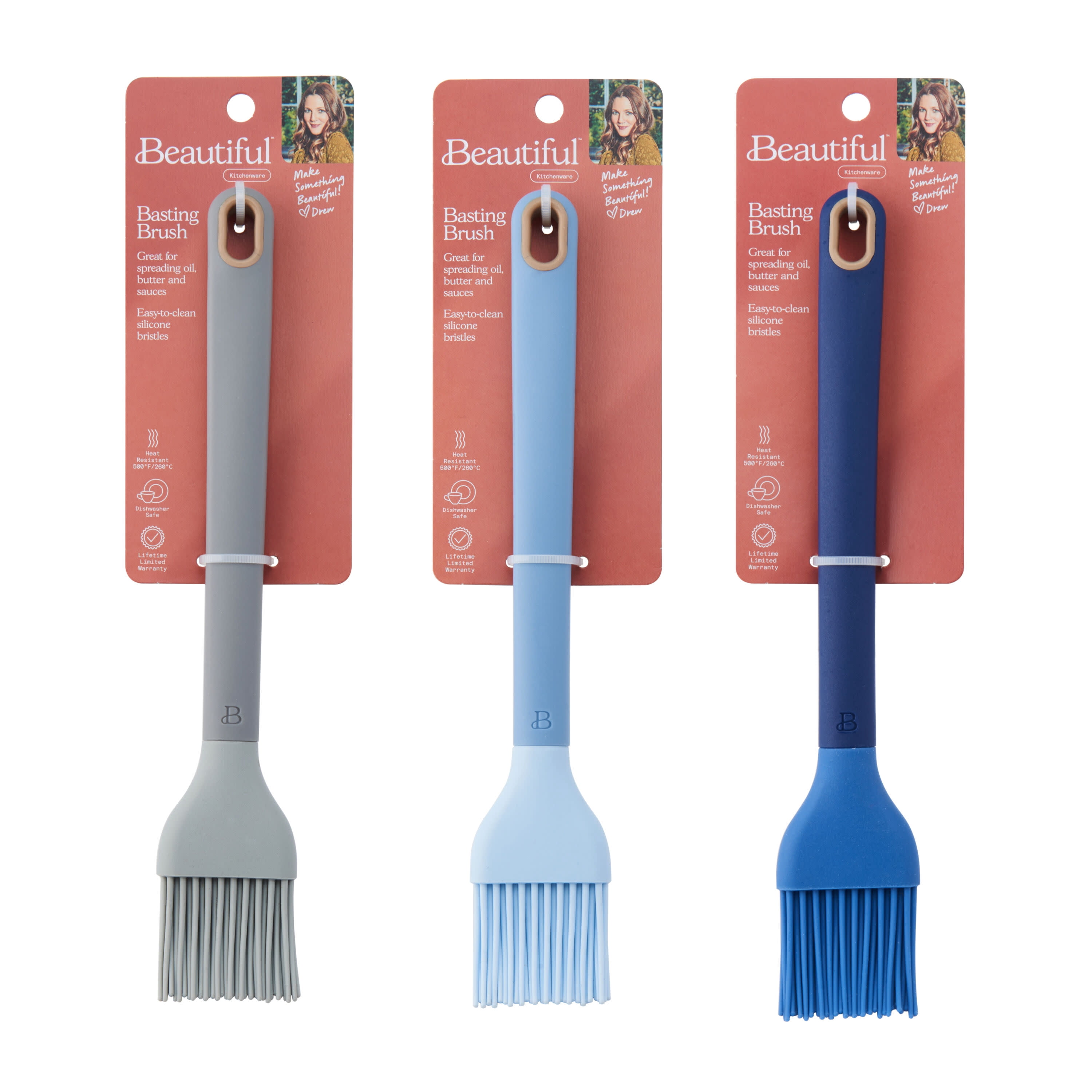 Beautiful Basting Brush with Silicone Bristles, Store Only Item, Item and Color May Vary by Location, 1 Basting Brush by Drew Barrymore