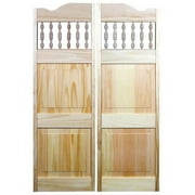 American Wood 483042 30 x 42 in. Carson City Spindle Top Cafe Door, Unfinished Pine