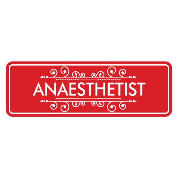 Signs ByLITA Standard Anaesthetist Sign (Red) - Large