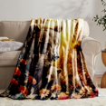 thumbnail image 5 of Wyihui Flannel Throw Blanket, Soft Cozy Lightweight Autumn Brown Print Blanket for Couch Bed Sofa, Fall Decor for Home Living Room Dorm, 5 of 7