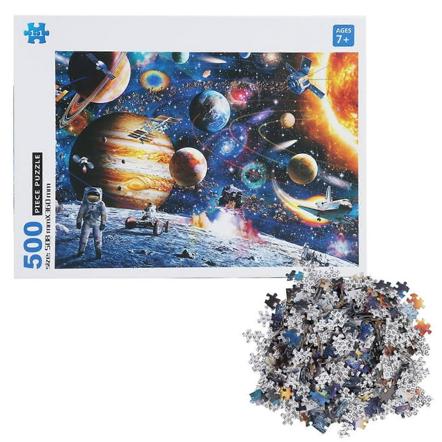 500pcs Outer Space Astronaut Jigsaw Puzzle Children Kid Early Educational Puzzle Toy GiftLL500-7