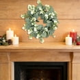 thumbnail image 6 of Bcylexb 13 Inch Artificial Green Wreaths for Front Door, Realistic Fake Eucalyptus Wreath Greenery Wreath with Flowers for All Seasons Home Wall Window Decorations, 6 of 7