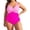 Hot Pink, variant on Womens Plus Size Swimsuit Retro Full Coverage Bathing Print Spaghetti Strap Black L