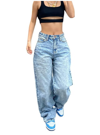 jovati Drawstring Jeans Women Fashion Women Street Sexy Belt Drawstring  Jeans Mid-waist Retro Casual Pants 