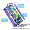 thumbnail image 4 of iPhone 12 Pro Max Case, iPhone 12 Pro Max (6.7 inch) Case Sturdy, Hard Plastic Case 360 Full Body Shockproof Protection With Tempered Glass Screen Protector Case for iPhone 12 Pro Max -Purple, 4 of 8