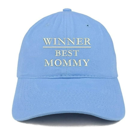 Trendy Apparel Shop Winner Best Mommy Embroidered Low Profile Soft Cotton Baseball Cap - Carolina