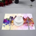 thumbnail image 3 of MKHERT Watercolor Los Angeles Skyline American City Placemats Table Mats for Dining Room Kitchen Table Decoration 12x18 inch,Set of 6, 3 of 4