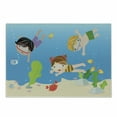 thumbnail image 1 of Diver Cutting Board, Cartoon of Boy and Girls Swimming in the Sea with Underwater Elements Deep Ocean, Decorative Tempered Glass Cutting and Serving Board, in 3 Sizes, by Ambesonne, 1 of 2