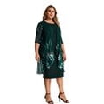thumbnail image 1 of Plus Size Women Dress Elegant Mesh Print Midi Party Dresses 2022 Autumn Lady Casual Slim Christmas Evening Outfits Blue 3XL 4XLXXXL Gao Jinjia LED, 1 of 2
